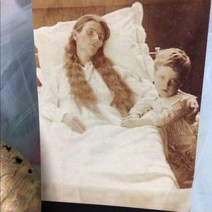 Reprint Photo Child By His Mama’s BedSide Post Mortem Memory Photography Photo